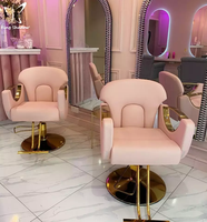 Kingshadow - Chaise de coiffeur moderne rose en promotion, chaise inclinable pour salon de beauté