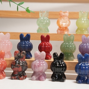 Figuras de Animales Talladas en Cristal Natural Mixto al por Mayor, Adornos de Cristal Curativos Ecológicos, Decoración con Temática de Halloween - Product Image 2