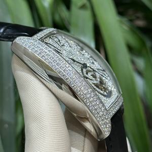 공장 최신 럭셔리 디자이너 자동 시계 투르비용 무브먼트 남성용 시계 다이아몬드 시계 가죽 스트랩 - Product Image 5