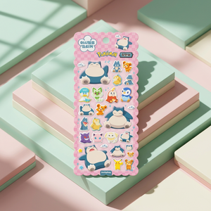 pokemon <b>Marshmallow</b> Stickers Snorlax Korean Cute Character 3D Puffy Sticker Diary Laptop Phone Deco <b>Gift</b> for Kids Wholesale - Product Image 2