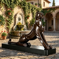 Sculpture de léopard en bronze massif sur mesure - Art animalier classique personnalisé, fabriqué sur commande