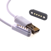 Pogo-fuente de alimentación de 4 pines, Conector de Cable de carga magnético USB, fuente de alimentación de 2,50mm