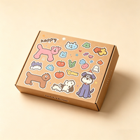 Boîte en carton personnalisée avec impression graffiti de dessins animés, motif animal mignon, emballage extérieur pour coffrets cadeaux surprise pour animaux de compagnie