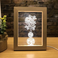 Lampe de Projection 3D RGB Moderne en Bois de Hêtre – Éclairage d'Ambiance Multicolore Blanc Chaud 5V Écologique pour la Maison