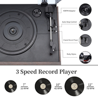 Reproductor de Discos Retro Todo en Uno con Precio al por Mayor, Fonógrafo, USB, CD, Radio AM/FM, Bluetooth, Tocadiscos para Vinilo de 3 Velocidades