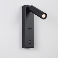 Lámpara de Lectura Minimalista para Hotel, Lámpara de Pared con Puerto USB-C y Enchufe, Lámpara de Lectura LED de Pared con Cargador USB-C, Lámpara de Hotel con Certificación UL