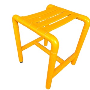 Tabouret de sécurité pour salle de bain Weifan, chaise de douche antidérapante pour personnes âgées avec structure en acier inoxydable, blanc et jaune - Product Image 4