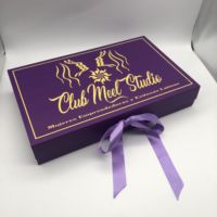 Boîte cadeau en carton avec doublure en satin de soie, design luxueux personnalisé, couleur violette, pour vêtements, bijoux, perruques