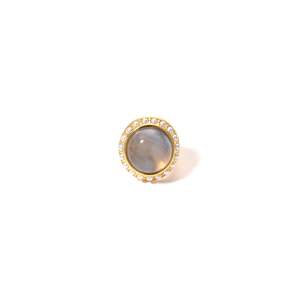 Anillo de Moda de Acero Inoxidable 316L con Baño de Oro PVD, Piedra Redonda con Detalle de Perla - Product Image 1