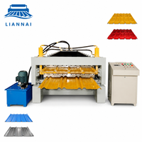 Machine de profilage de tôles de toiture double couche Lian Nai, équipement de pliage à froid pour profilés métalliques, production de tuiles en acier et zinc