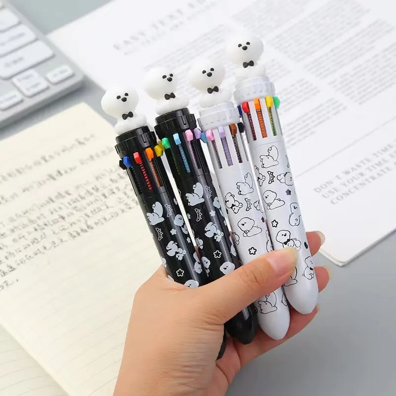 Stylo à bille panda mignon 10 couleurs stylo à bille multicolore