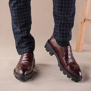 Men's Evergreen Lightweight Trendy for Pattern Embossed Designer Shoes with Thick Sole <b>Slip</b>-<b>On</b> Closure for All Seasons - Product Image 4