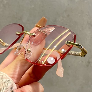 Lunettes de <span class=keywords><strong>lecture</strong></span> œil-de-chat sans monture unisexe, anti-lumière bleue, tendance et luxueuses, en polycarbonate, couleur <span class=keywords><strong>classique</strong></span> - Product Image 2