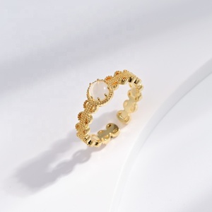 custom plata 925 sterling silver gold plated <b>adjustable</b> <b>rings</b> fashion round summer engagement open gemstone agate <b>ring</b> for women - Product Image 3