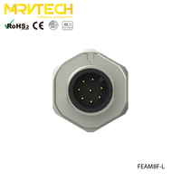 Marvtech M12 8 broches mâle montage sur panneau avant connecteur étanche connecteurs de câble pc industriel