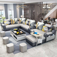 Ensemble Canapé de Salon Confortable en Tissu de Style Moderne 7 Places