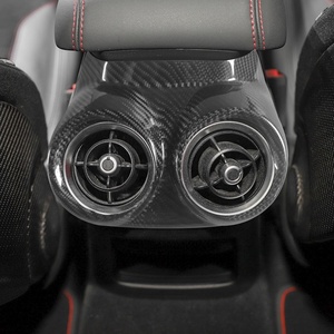 Para <span class=keywords><strong>Alfa</strong></span> <span class=keywords><strong>Romeo</strong></span> <span class=keywords><strong>Stelvio</strong></span> 2017-2024, Molduras Interiores de Fibra de Carbono Real, Cubierta de Ventilación de Salida de Aire Acondicionado Trasera - Product Image 5