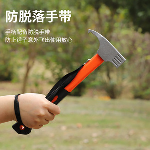 Marteau de camping extérieur 30,5x11 cm en acier au carbone avec sangle pour le camping et l'usage domestique - Product Image 4