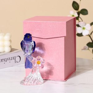 Figura de Pájaro Magpie de Cristal, Adorno Animal de Cristal Tallado, Decoración para el Hogar, Regalo para Sala de Estar, Dormitorio, Entrada - Product Image 1