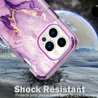Produit tendance en gros Accessoires de téléphone électroniques 3 en 1 Coque de téléphone en marbre multicouche pour Iphone 17 Pro Max 17 Air
