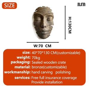 Grandes Sculptures Faciales Personnalisées en <span class=keywords><strong>Bronze</strong></span> Coulé, Sculpture Paysagère Abstraite pour Jardins <span class=keywords><strong>et</strong></span> Cours - Product Image 2