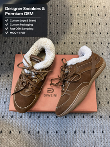 Nouvelles baskets de luxe en daim pour femme, chaussures de sport d'hiver de haute qualité, chaudes et confortables - Product Image 1