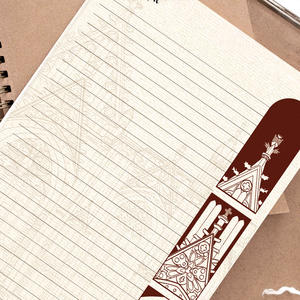 Carnet d'Architectures Mystérieuses Rétro Européennes Originales, Papier Double Face, Reliure Parfaite, Couverture Souple, Impression Offset - Product Image 4