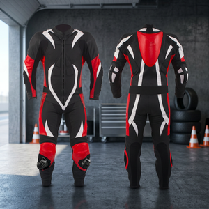 Leather <b>Motorcycle</b> Suit-Waterproof Windproof Breathable Full Sleeve Unisex Autumn <b>Summer</b> - Product Image 1
