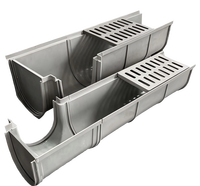 RUNLIN Canal de drainage des eaux pluviales en fibre de verre en forme de U personnalisable, anti-corrosion, léger, surface lisse, certifié ISO9001