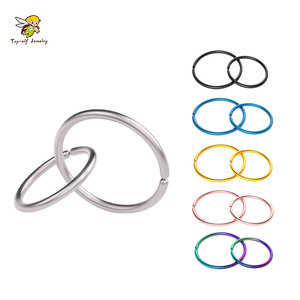 Anillo de Nariz Falso de 20G y 0.8mm, <span class=keywords><strong>Piercing</strong></span> de Septum, Hélix, Fosa Nasal, Labret, <span class=keywords><strong>Piercing</strong></span> Falso de Labio, Aro de Cartílago de Titanio - Product Image 1