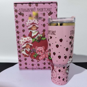 New 304 Stainless Steel Vacuum Insulated Straw Cup for Girls with Handle Cartoon Design <b>Large</b> Capacity <b>Gift</b> <b>Box</b> Packaging - Product Image 1