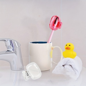 Travel Head Covers Protector Cap Brush <b>Case</b> Protective Portable Plastic Clip for Household - Product Image 3