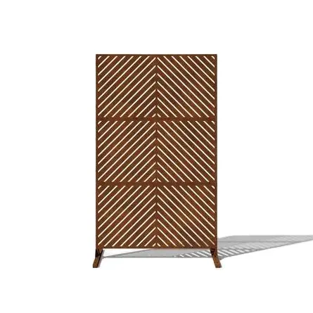 Privacy Screen Decorative Outdoor Divider with Stand Panels Freestanding Screen Set