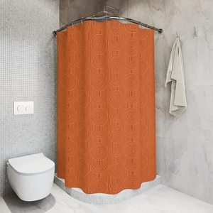 <span class=keywords><strong>Rideau</strong></span> <span class=keywords><strong>de</strong></span> <span class=keywords><strong>Douche</strong></span> Imperméable en Tissu 100% Polyester Orange Brûlé à <span class=keywords><strong>Motif</strong></span> Géométrique Circulaire, Style Bohème Abstrait, Vente en Gros - Product Image 6