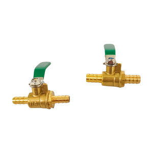 Mini válvula de bola neumática BSP de puerto completo con maneta de palanca y conexión para manguera - Product Image 1