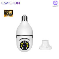 Caméra de sécurité panoramique PTZ sans fil haute définition à 360 degrés, type ampoule, compatible CMOS, compression H.265, cloud