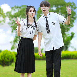 ชุดเครื่องแบบฤดูร้อนสำหรับผู้ชายและผู้หญิง ไซส์ใหญ่ ผ้าฝ้าย ทรงเข้ารูป สไตล์วิทยาลัย ชุดยูนิฟอร์ม JK สำหรับงานรับปริญญา - Product Image 5
