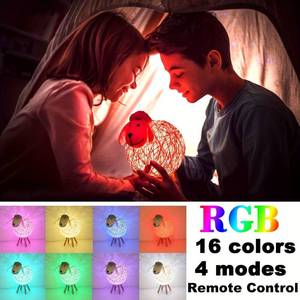 โคมไฟกลางคืนน่ารัก โคมไฟทอมือ โคมไฟรูปพระจันทร์ ตกแต่งห้องนอนข้างเตียง โคมไฟแกะ LED - Product Image 5