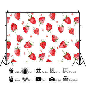<span class=keywords><strong>Sfondo</strong></span> acquerello fragola, vivace, durevole, e facile da usare fotografia di scena per la festa di compleanno, tavolo da Dessert, Studio - Product Image 3