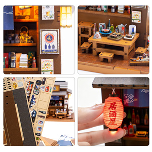 Fabrik-Großhandel DIY Mini-Puppenhaus 2026 Neues Produkt M2601 Izakaya Holz-Puppenhaus Miniatur-Puppenhaus-Set mit <span class=keywords><strong>LED</strong></span>-Beleuchtung - Product Image 2