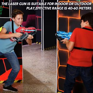 Pistolas Láser de Juguete en Oferta, Juego de 2 Pistolas y 2 Chalecos, Láser <span class=keywords><strong>Tag</strong></span> con Pantalla LED Digital, Pistola de Juguete Automática para Jugar en Interiores y Exteriores - Product Image 5