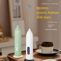Mousseur à lait électrique portable en acier inoxydable noir Geling, rechargeable, faible MOQ, fouet à matcha, mélangeur à main pour boissons