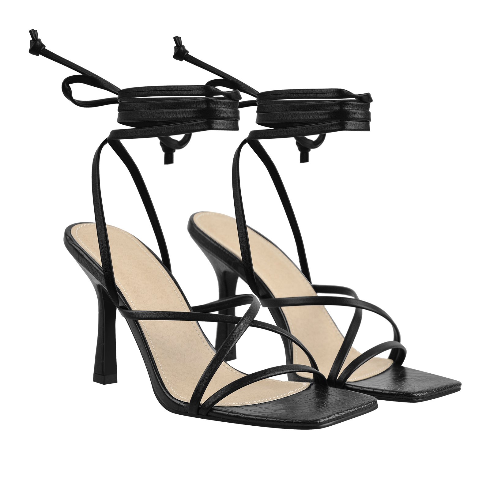 Sandalias Negras Taco Fino Muy Elegantes Mujer | MercadoLibre 📦