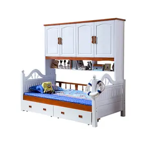 定制儿童床实木衣柜一体式床多功能储物书柜床卧室家具