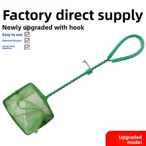 Épuisette pour poissons <span class=keywords><strong>d</strong></span>'aquarium - Épuisette carrée portative de 3 pouces pour poissons rouges et poissons tropicaux avec crochet, sûre et douce pour tous les types de poissons - Product Image 1