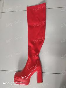 รองเท้าบูทยาวสีชมพูสำหรับผู้หญิงไม่ว่าง, รองเท้า BD4855ส้นสูงพื้นหนา43 - Product Image 3