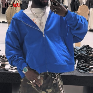 Cắt Tắt Chất Lượng Cao Tùy Chỉnh Baggy Trống Cắt Thể Thao Nặng Dây Kéo Tracksuits Người Đàn Ông Áo Nỉ Hoodie - Product Image 2