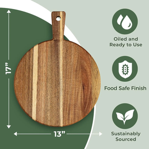 La <span class=keywords><strong>cuisine</strong></span> et le restaurant utilisent une grande planche d'acacia Deli pour fournir de la viande, du fromage, des légumes et du pain haché - Product Image 2