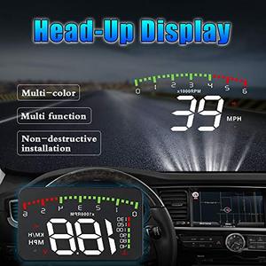 จอแสดงผลบนกระจกหน้ารถ HUD OBD รุ่น A900 โปรเจคเตอร์ LED แสดงผลบนกระจกหน้ารถ ระบบ <span class=keywords><strong>GPS</strong></span> วัดความเร็ว แบบเสียบใช้งานได้ทันที - Product Image 4