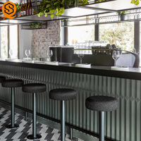 Ensembles d'armoires de cuisine en bois de haute qualité à usage de comptoir de bar pour restaurant, cocktail, café, vente en gros de designs de luxe modernes
